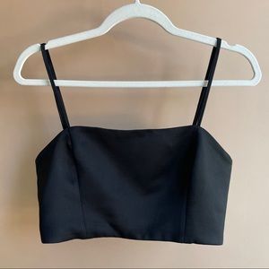 Satin spaghetti strap crop top